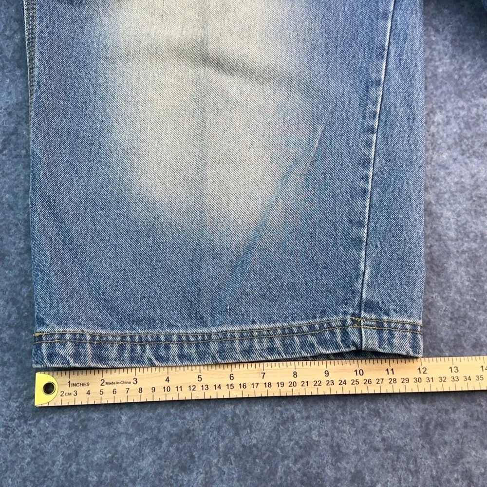 Jordan Craig Mens‎ Baggy Denim Shorts Blue Sandblasted Fade Size 36 Y2K Jorts